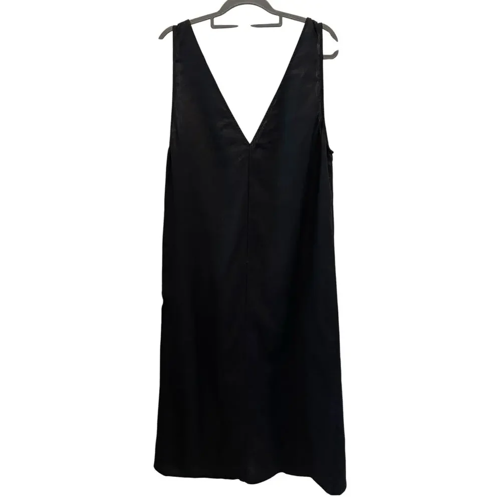 NWOT Reformation 100% Linen Black Button-Down Sleeveless Dress Size M QuietLux - Picture 6 of 9
